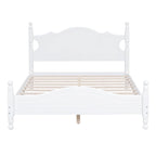 Retro Style Pine Wood Platform Bed Frame with Headboard and Footboard, Wooden Slat Support