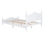 Retro Style Pine Wood Platform Bed Frame with Headboard and Footboard, Wooden Slat Support