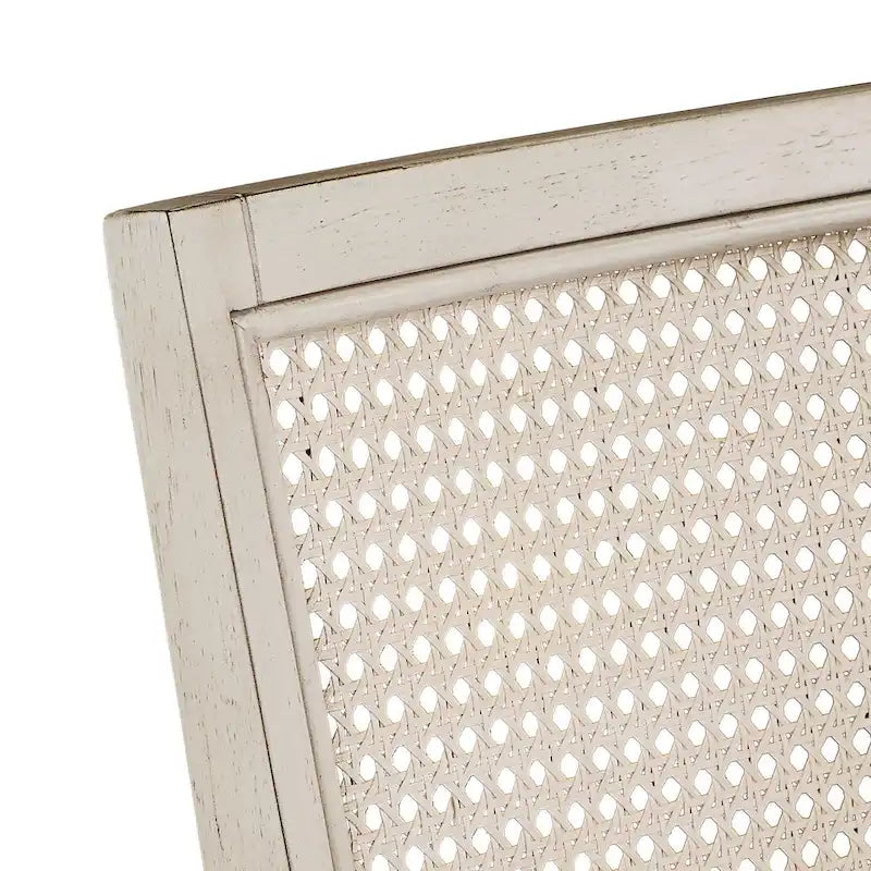 Ronda Beige Linen Rattan Back Dining Chairs (Set of 2)