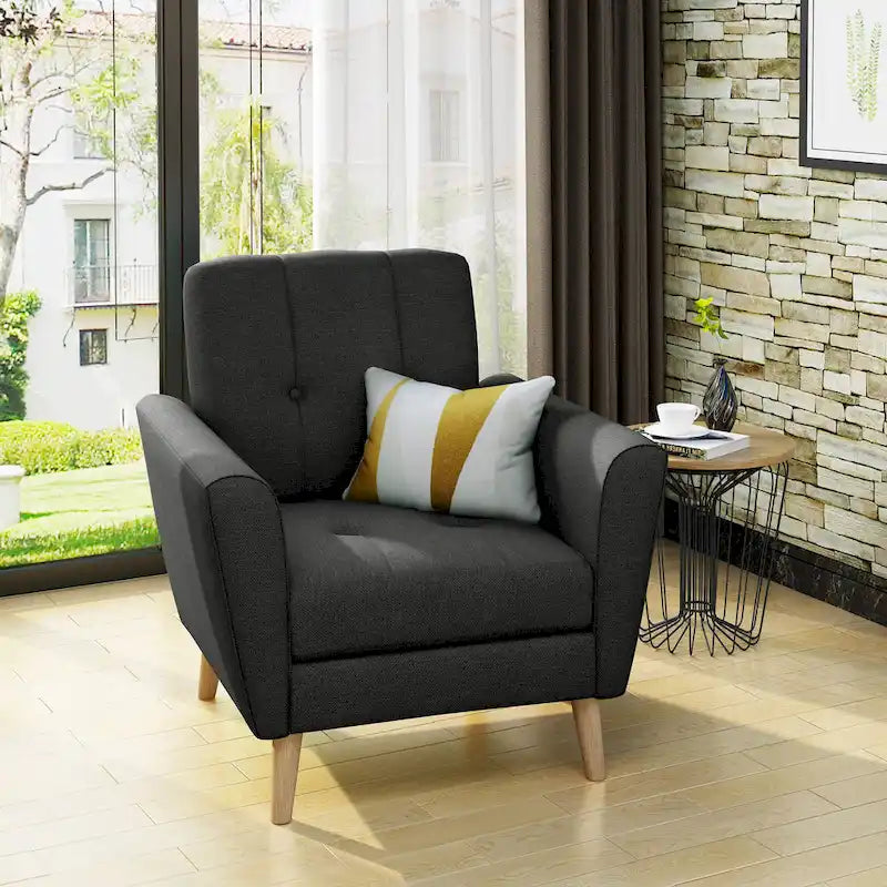 Treston Mid-Century Modern Fabric Tufted Club Chair by Christopher Knight Home