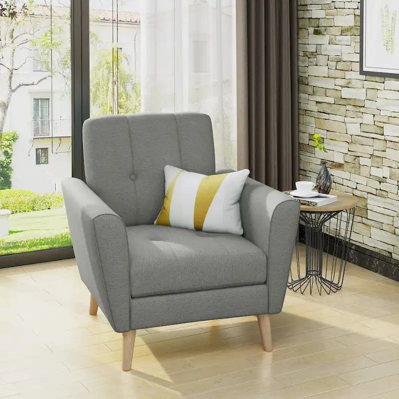 Treston Mid-Century Modern Fabric Tufted Club Chair by Christopher Knight Home