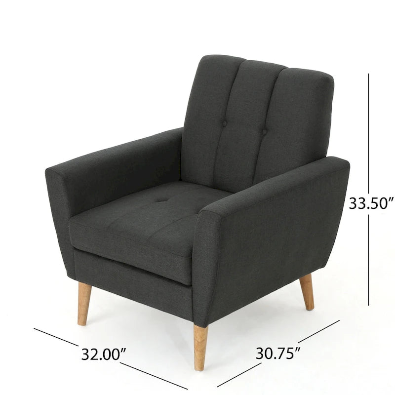 Treston Mid-Century Modern Fabric Tufted Club Chair by Christopher Knight Home