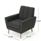 Treston Mid-Century Modern Fabric Tufted Club Chair by Christopher Knight Home