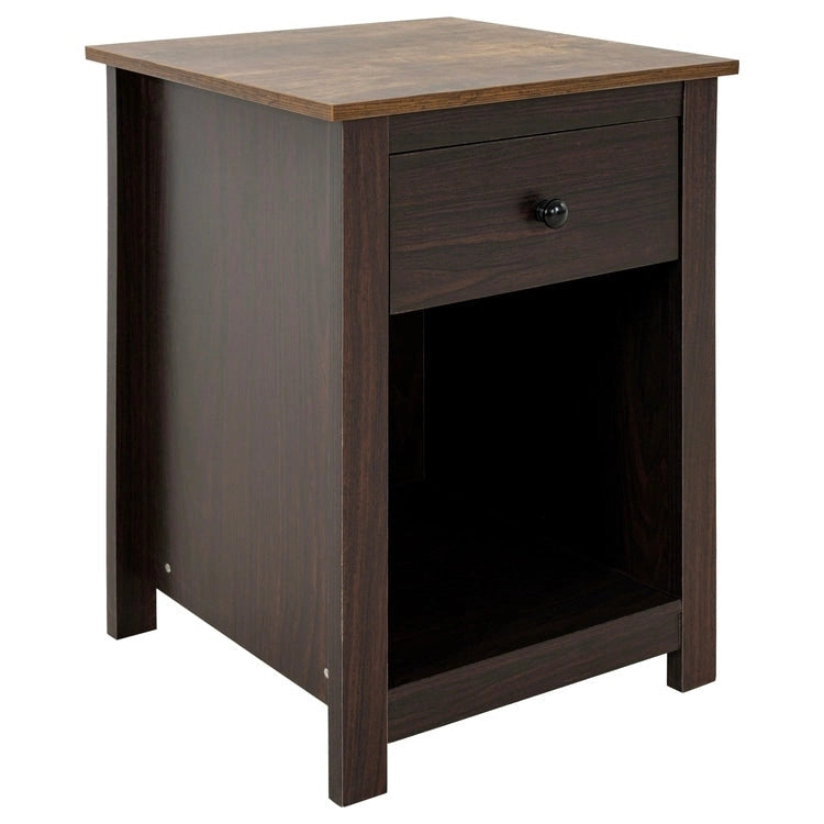 End Table with Drawer and Shelf 2 Tier Side Table Storage Cabinet Side Table with Drawer End Table with Storage