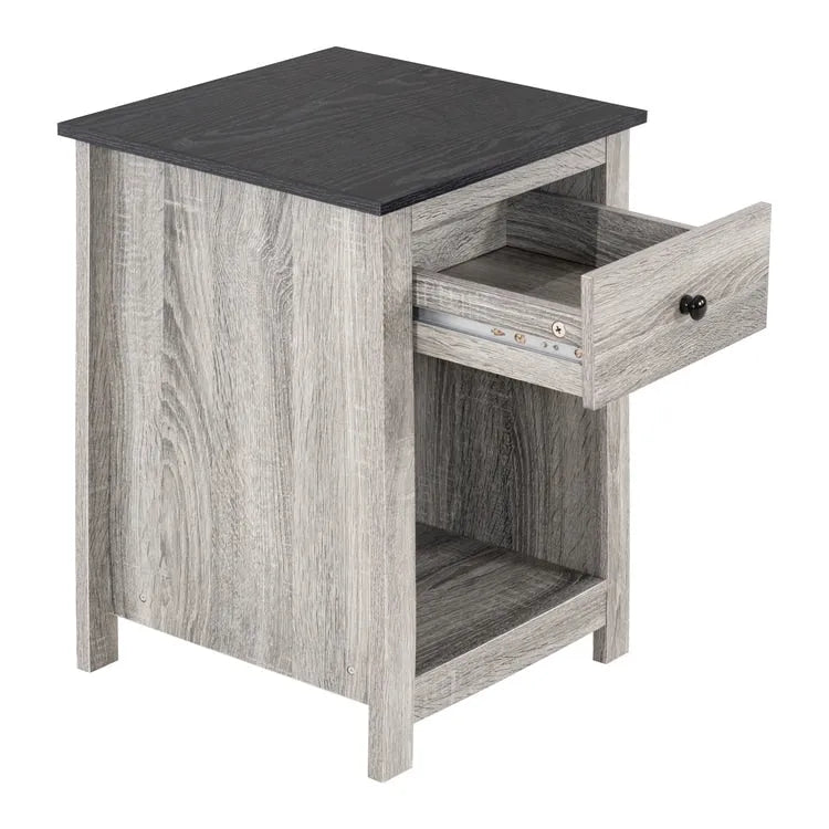 End Table with Drawer and Shelf 2 Tier Side Table Storage Cabinet Side Table with Drawer End Table with Storage