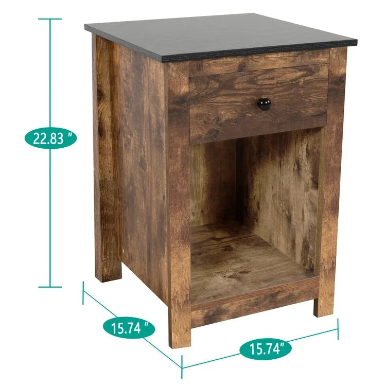 End Table with Drawer and Shelf 2 Tier Side Table Storage Cabinet Side Table with Drawer End Table with Storage