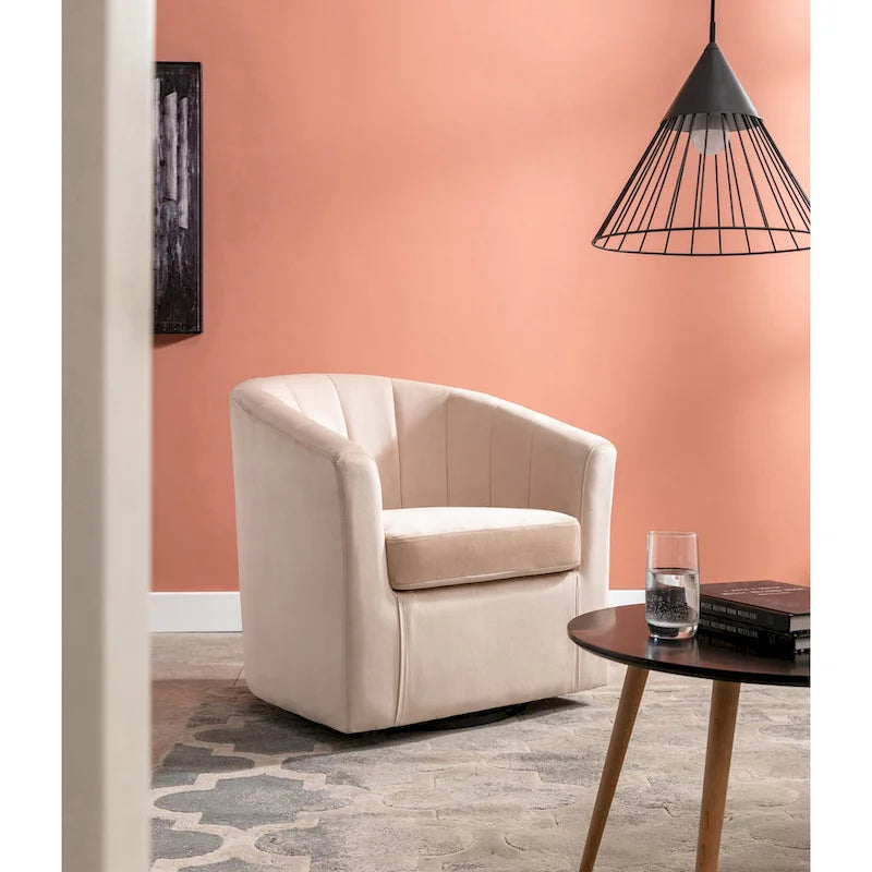 Carson Carrington Junsele Velvet Upholstery Swivel Accent Club Chair