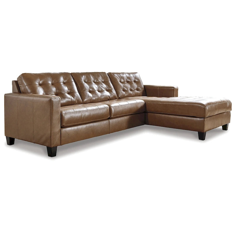 Signature Design by Ashley Baskove Brown 2-Piece Sectional with Chaise - 110  W x 72  D x 36  H