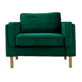 Green velvet Arm Chair With Golden Finish legs