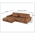 US Pride Furniture 105.52 inch Oversize Facing Chaise Sectional Sofa