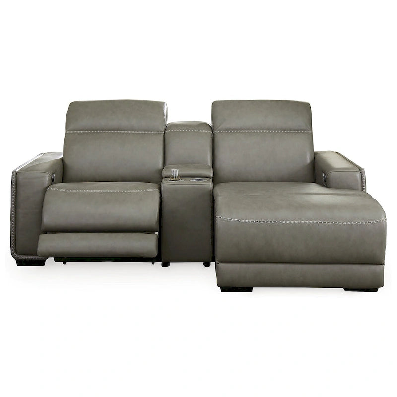 Signature Design by Ashley Correze Gray 3-Piece Power Reclining Sectional with Chaise - 88  W x 65  D x 33  H