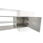 Merax TV Stand with 2 Illuminated Glass Shelves, High Gloss Entertainment Center for TVs Up to 80   - n/a