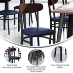 Commercial Metal Dining Chair with Wood Seat and Boomerang Back
