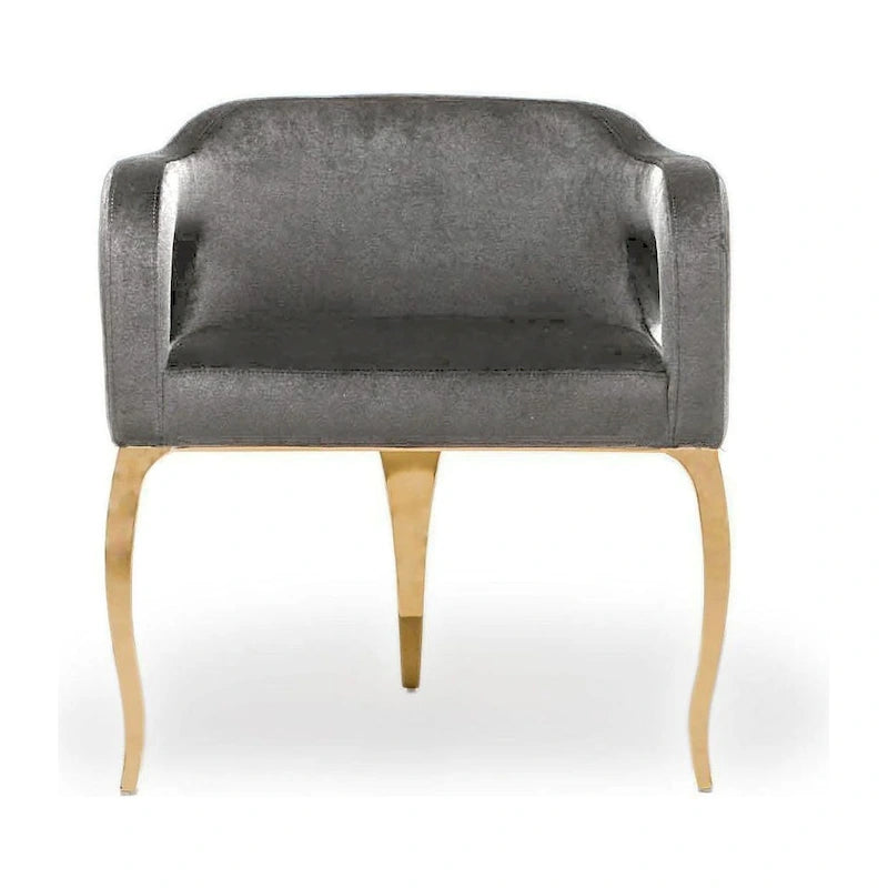 Caprice Titanium Gold Stainless Steel Dining Chair