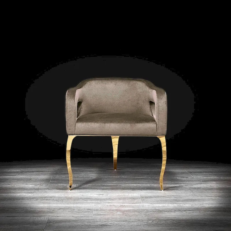 Caprice Titanium Gold Stainless Steel Dining Chair