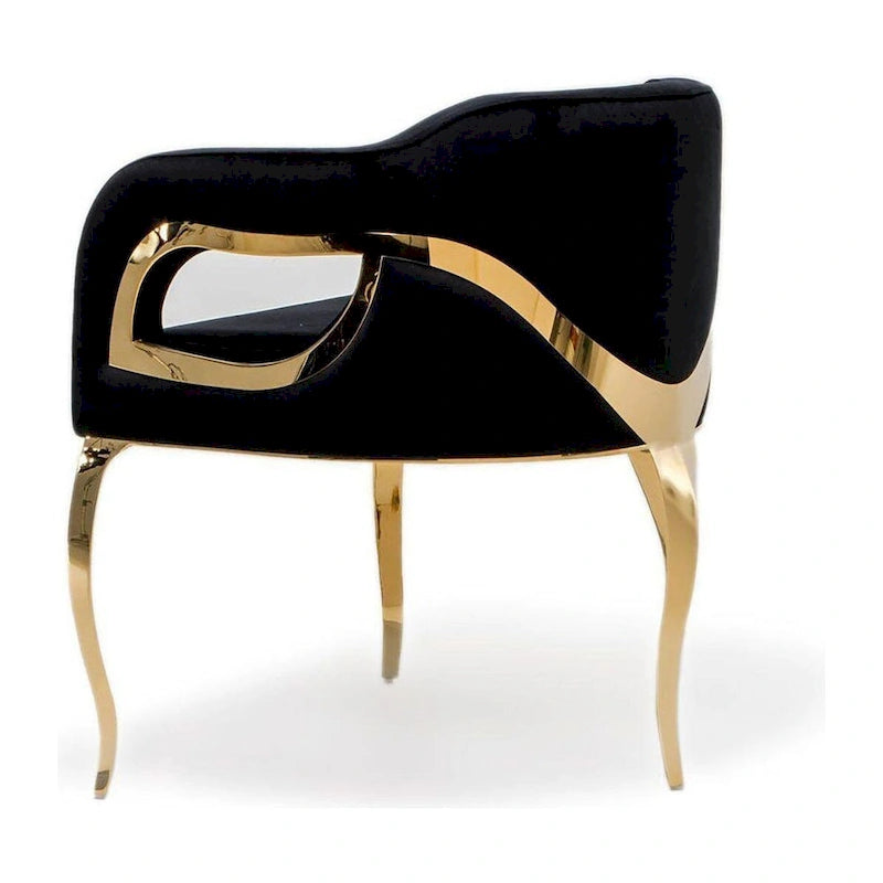 Caprice Titanium Gold Stainless Steel Dining Chair