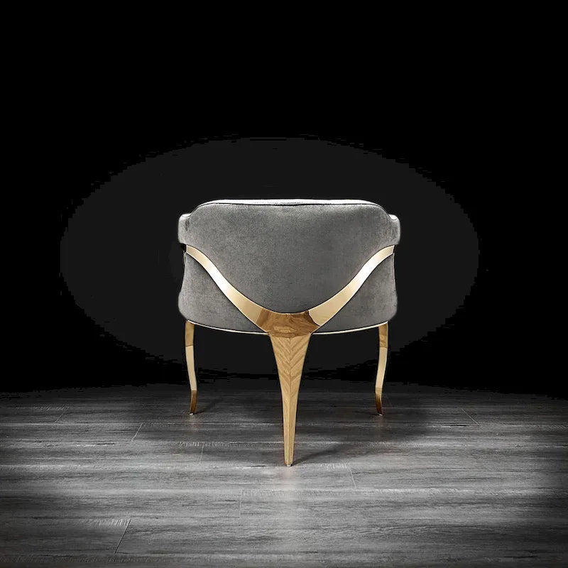 Caprice Titanium Gold Stainless Steel Dining Chair