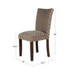 HomePop Modern Parson Blue/ Chocolate Damask Diamo - N/A