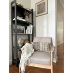 Padded Seat Wooden Lounge Armchair