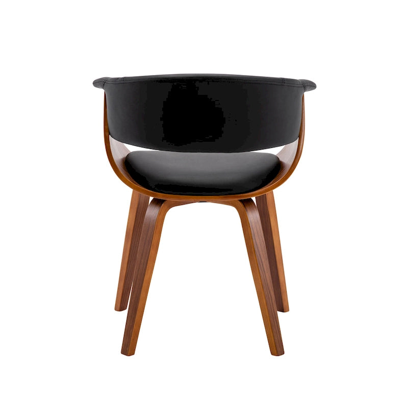 Porthos Home Meir Dining Chair, PU Leather Upholstery, Walnut Wood Legs