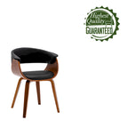 Porthos Home Meir Dining Chair, PU Leather Upholstery, Walnut Wood Legs