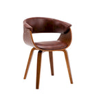 Porthos Home Meir Dining Chair, PU Leather Upholstery, Walnut Wood Legs