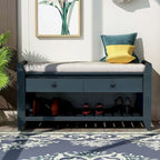 39   Modern Versatile Entry Upholstered Storage Bench with Shoe Rack and Drawers