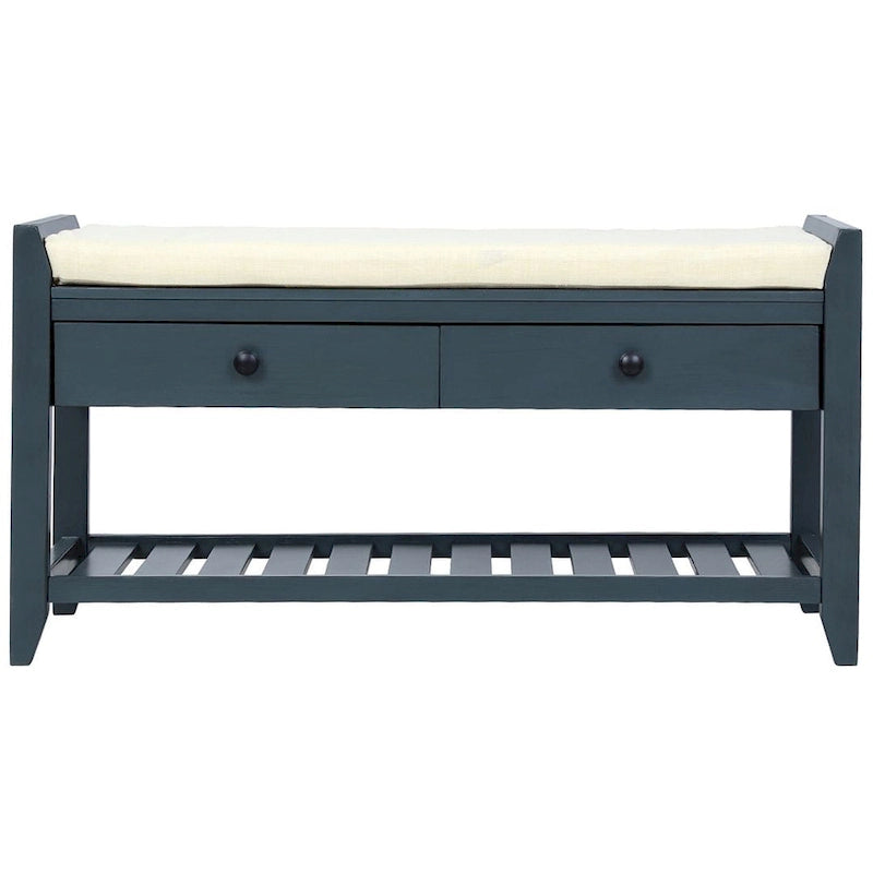 39   Modern Versatile Entry Upholstered Storage Bench with Shoe Rack and Drawers