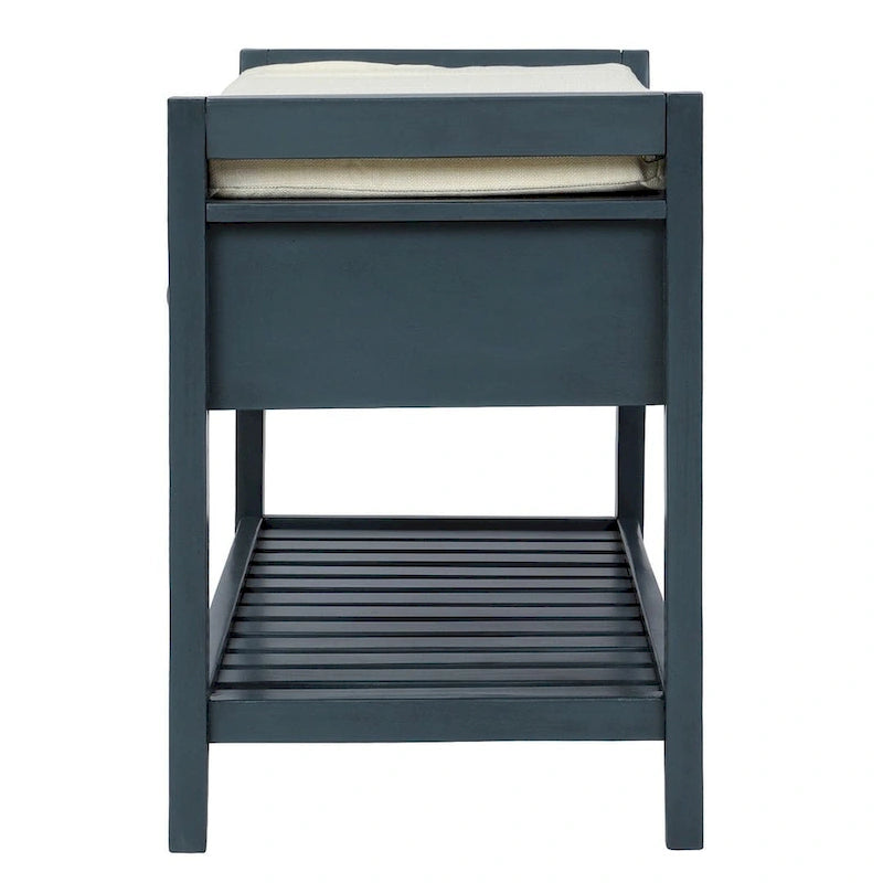 39   Modern Versatile Entry Upholstered Storage Bench with Shoe Rack and Drawers