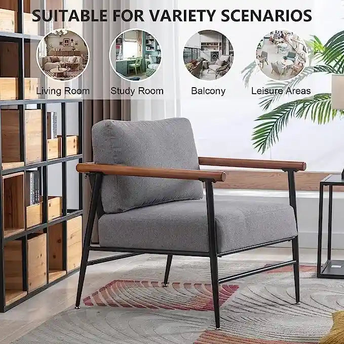 Ebello Comfy Simple Upholstered Single Armchair for Living Room