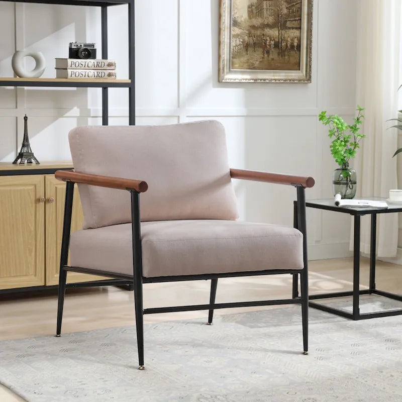 Ebello Comfy Simple Upholstered Single Armchair for Living Room