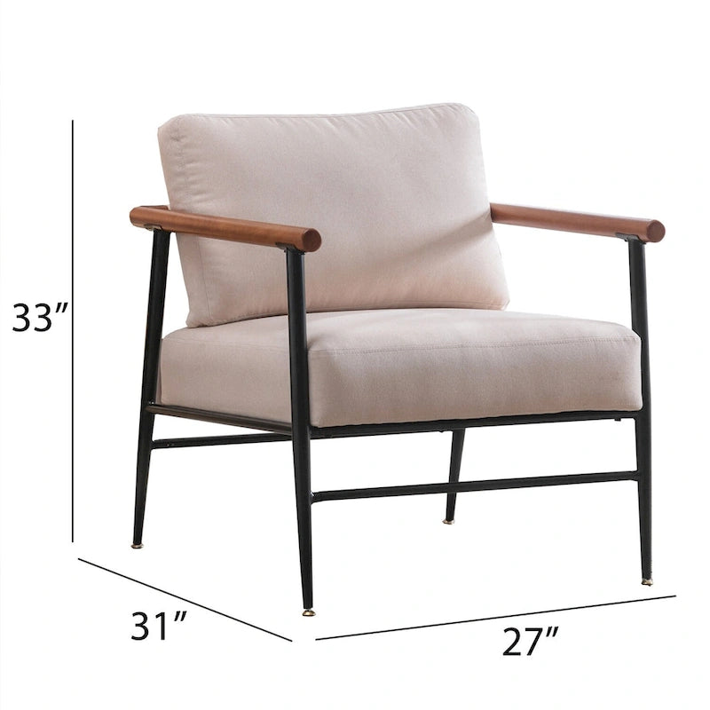 Ebello Comfy Simple Upholstered Single Armchair for Living Room