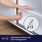 Brookside Madison Mid Century Modern TV Stand for TV's up to 65   Sliding Doors and Cable Management