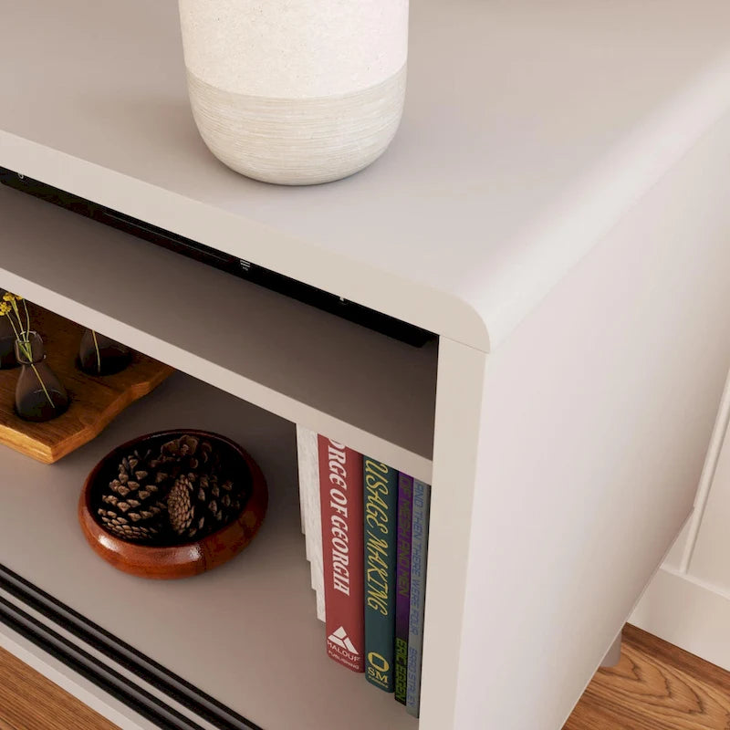 Brookside Madison Mid Century Modern TV Stand for TV's up to 65   Sliding Doors and Cable Management