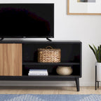 Brookside Madison Mid Century Modern TV Stand for TV's up to 65   Sliding Doors and Cable Management
