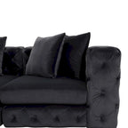 Large L-Shaped Modular Sofa, 5-Seat Velvet Sectional Couch