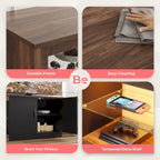 70 inch TV Stand 20 Color RGB Light Entertainment Center