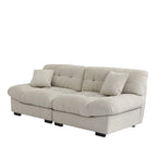 89   Suede Sectional Sofa Cloud Shape Couch for Living Room