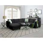 Modular Sectional Sofa with Ottoman and 3 Pillows