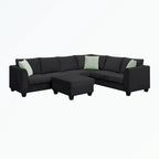 Modular Sectional Sofa with Ottoman and 3 Pillows