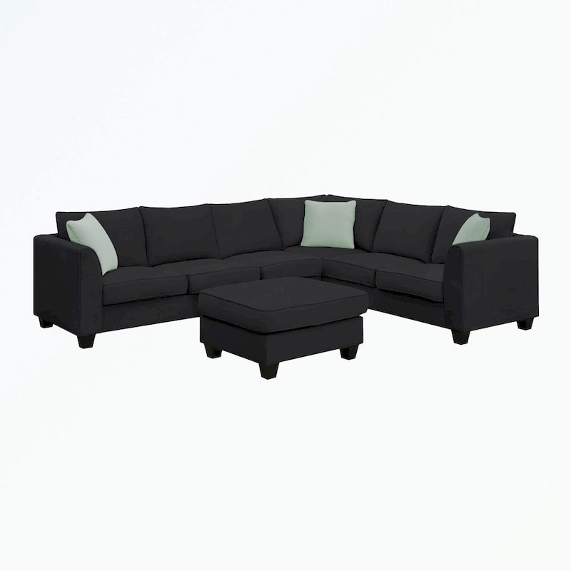 Modular Sectional Sofa with Ottoman and 3 Pillows