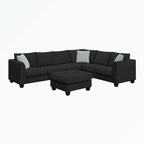 Modular Sectional Sofa with Ottoman and 3 Pillows