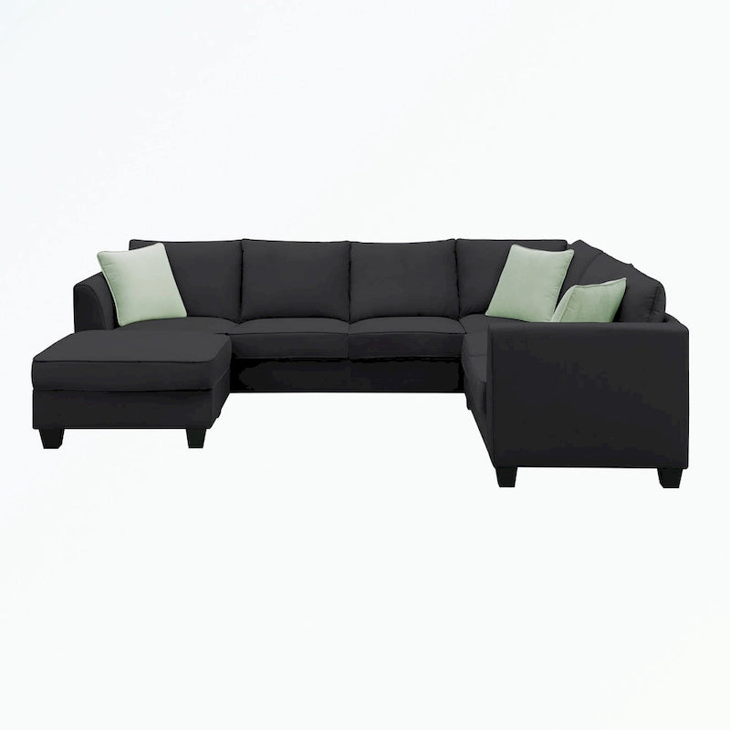 Modular Sectional Sofa with Ottoman and 3 Pillows