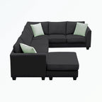 Modular Sectional Sofa with Ottoman and 3 Pillows