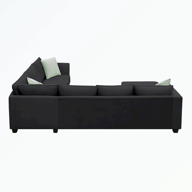 Modular Sectional Sofa with Ottoman and 3 Pillows