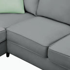 Modular Sectional Sofa with Ottoman and 3 Pillows