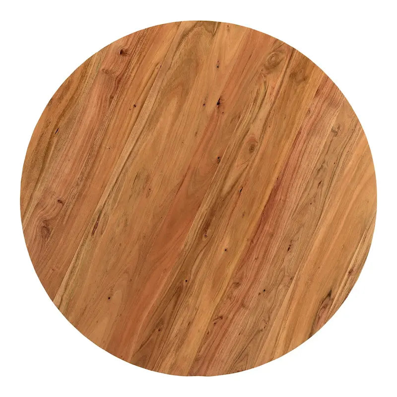 Aurelle Home Modern Solid Acacia Wood Round Base Coffee Table