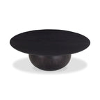 Aurelle Home Modern Solid Acacia Wood Round Base Coffee Table