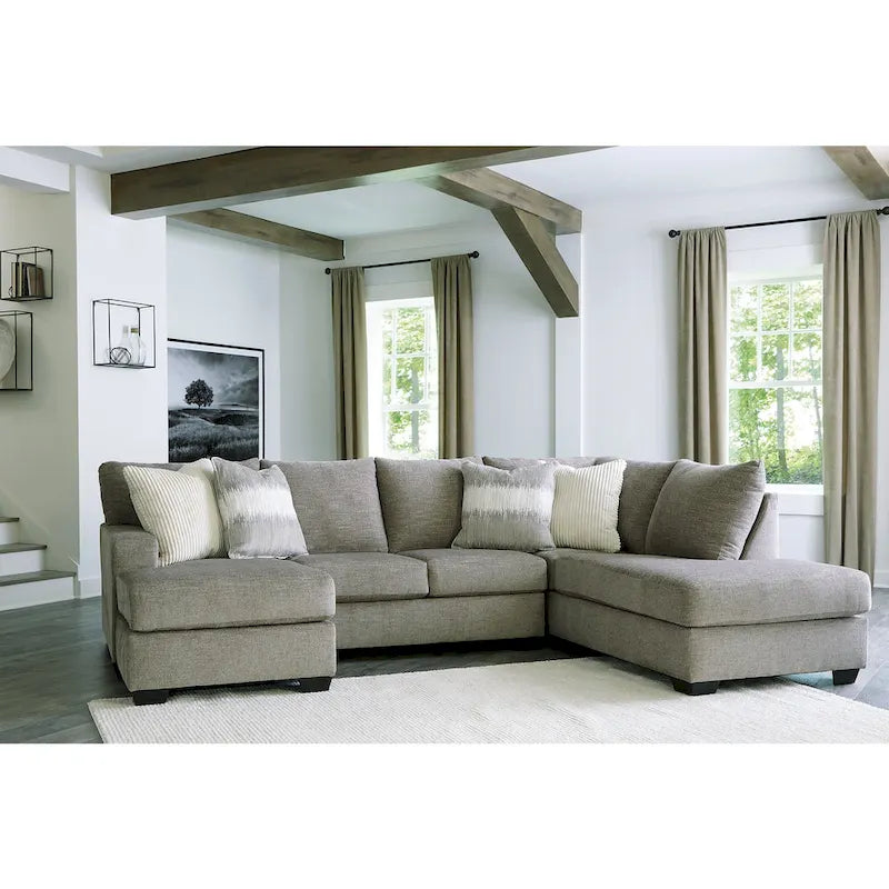 Signature Design by Ashley Creswell Gray 2-Piece Sectional with Chaise - 125  W x 87  D x 39  H