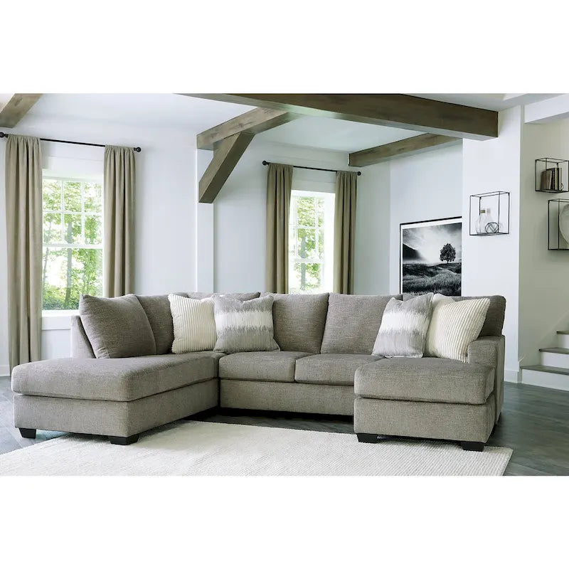 Signature Design by Ashley Creswell Gray 2-Piece Sectional with Chaise - 125  W x 87  D x 39  H